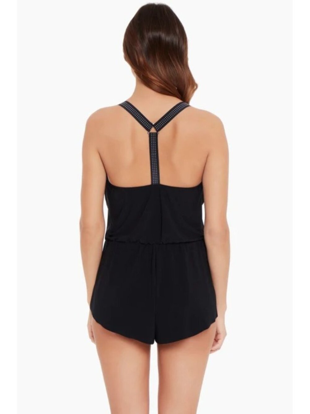MagicSuit Suit 16 Studded Gabby Romper Racerback One-Piece Swimsuit Black - Picture 3 of 15